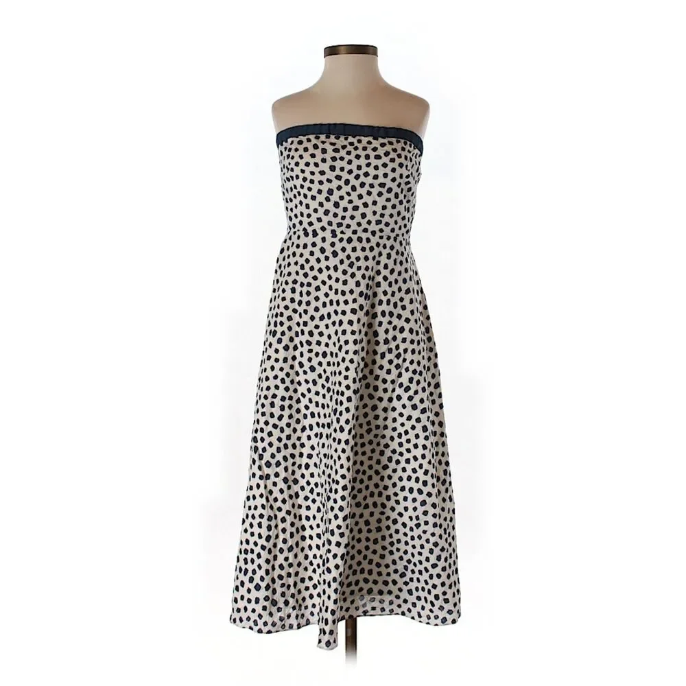 J crew strapless dress Sz 0 Navy blue